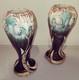 Fives Lille Paire de vases en faience Art Nouveau, Iris signé Gustave De Bruyn