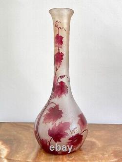 François-Théodore LEGRAS Vase soliflore série Rubis Art Nouveau 1900 40 cm