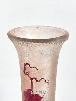 François-Théodore LEGRAS Vase soliflore série Rubis Art Nouveau 1900 40 cm