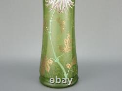 François Théodore Legras Montjoye vase émaillé fleur fond vert Art nouveau gui