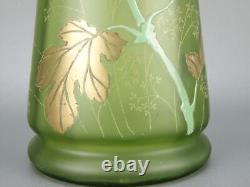 François Théodore Legras Montjoye vase émaillé fleur fond vert Art nouveau gui