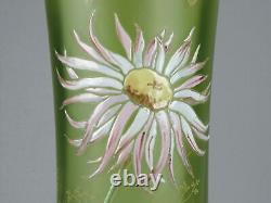 François Théodore Legras Montjoye vase émaillé fleur fond vert Art nouveau gui