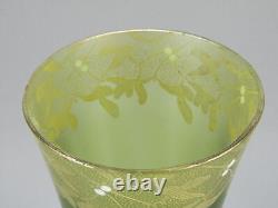 François Théodore Legras Montjoye vase émaillé fleur fond vert Art nouveau gui