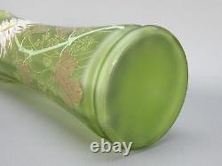 François Théodore Legras Montjoye vase émaillé fleur fond vert Art nouveau gui