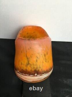 François-Théodore Legras Superbe Vase Hivernal Dégagé à Lacide -Art Nouveau