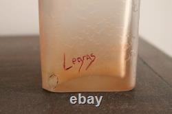 François-Théodore Legras vase à sections carré série Rubis Art Nouveau 1900