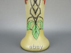 François Théodore Legras vase émaillé cornet fleur pivoine Art nouveau Printemps