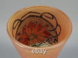 François Théodore Legras vase émaillé cornet fleur pivoine Art nouveau Printemps