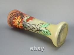 François Théodore Legras vase émaillé cornet fleur pivoine Art nouveau Printemps