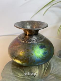 Frédéric Danton Argent Massif Minerve Vase Art Nouveau Irisé