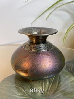 Frédéric Danton Argent Massif Minerve Vase Art Nouveau Irisé