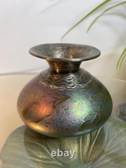 Frédéric Danton Argent Massif Minerve Vase Art Nouveau Irisé