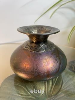 Frédéric Danton Argent Massif Minerve Vase Art Nouveau Irisé