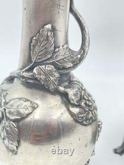 Frenais Armand & Paire De Vases & Art Nouveau & Métal Argenté