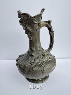 Friedrich GOLDSCHEIDER & Sylvain Kinsburger Art Nouveau Pichet signé Ancien