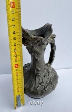 Friedrich GOLDSCHEIDER & Sylvain Kinsburger Art Nouveau Pichet signé Ancien