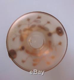Fritz Heckert (Att) Bohème Vase diabolo à 2 anses-émaillé et larmes de verre