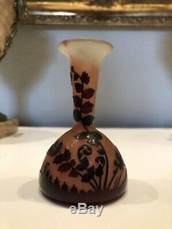 GALLÉ Vase En Verre Multicouches Art Nouveau Signé