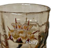 GALLÉ Vase Miniature Verre à Liqueur Émaillé Croix Lorraine Chardon Art Nouveau