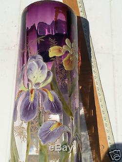 Grand Vase Iris Émaillé Art Nouveau Decor Legras 1900