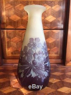 Gallé, Emile (1846-1904) Vase En Pte De Verre Époque Art Nouveau