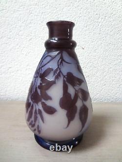 Galle Vase Decor De Glycines Art Nouveau Vers 1900