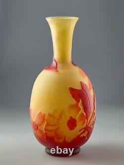 Gallé vase floral original art déco art nouveau verrerie