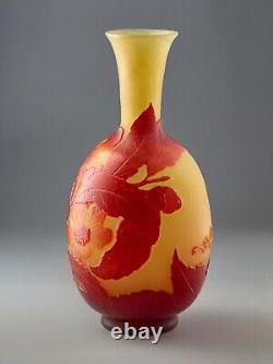 Gallé vase floral original art déco art nouveau verrerie
