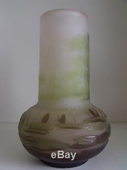Galle vase verre avec paysage Art Nouveau Jugendstil 1900
