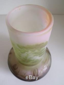 Galle vase verre avec paysage Art Nouveau Jugendstil 1900