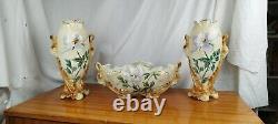 Garniture de Cheminée en Faïence K et G Lunéville France Art Nouveau début XXème