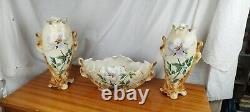 Garniture de Cheminée en Faïence K et G Lunéville France Art Nouveau début XXème