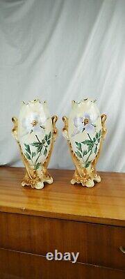 Garniture de Cheminée en Faïence K et G Lunéville France Art Nouveau début XXème