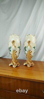 Garniture de Cheminée en Faïence K et G Lunéville France Art Nouveau début XXème
