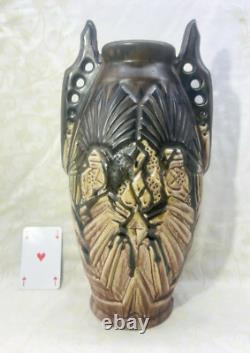 Gilbert Metenier Enamelled Vase Gres Flamme Emaille Art Nouveau Jugendstil