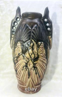 Gilbert Metenier Enamelled Vase Gres Flamme Emaille Art Nouveau Jugendstil