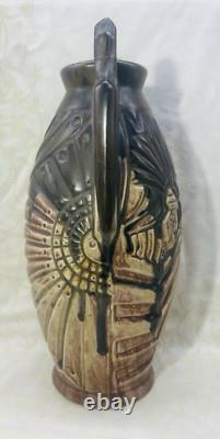 Gilbert Metenier Enamelled Vase Gres Flamme Emaille Art Nouveau Jugendstil