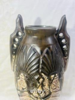 Gilbert Metenier Enamelled Vase Gres Flamme Emaille Art Nouveau Jugendstil