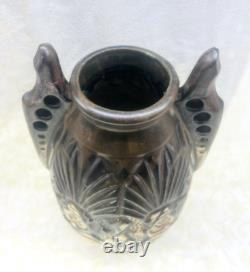Gilbert Metenier Enamelled Vase Gres Flamme Emaille Art Nouveau Jugendstil