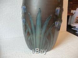 Grand Et Rare Vase Sarreguemines En Gres Art Nouveau