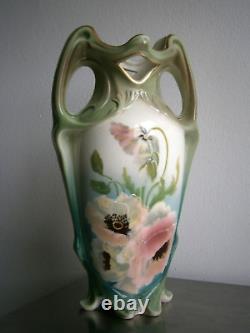 Grand Vase 1900 Céramique Art nouveau décor Floral Ancien
