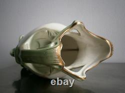 Grand Vase 1900 Céramique Art nouveau décor Floral Ancien