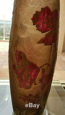 Grand Vase ART NOUVEAU MONTJOYE LEGRAS pavots degagé à l'acide
