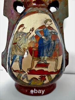 Grand Vase Art Nouveau DESMANT Subles tapisserie BAYEUX 33 cm
