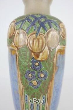 Grand Vase Art Nouveau En Grès Signé Mougin Nancy French Pottery 19th Century