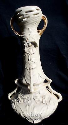 Grand Vase Art nouveau ROYAL DUX porcelaine Bohémia -1900