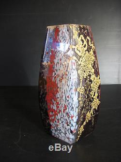 Grand Vase Cristallerie d' Art LEGRAS pour Ernest LEVEILLE Or Art Nouveau 1900