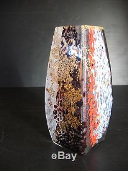 Grand Vase Cristallerie d' Art LEGRAS pour Ernest LEVEILLE Or Art Nouveau 1900