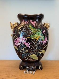 Grand Vase, Martin Pêcheur, Décor Japonisant, Porcelaine, Art Nouveau, Fin