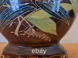 Grand Vase, Martin Pêcheur, Décor Japonisant, Porcelaine, Art Nouveau, Fin